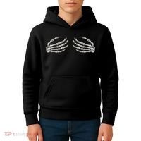 Skeleton Hands Breast Halloween Kids Hoodie thumb 4