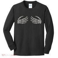 Skeleton Hands Breast Halloween Kids Long Sleeve Shirt thumb 0