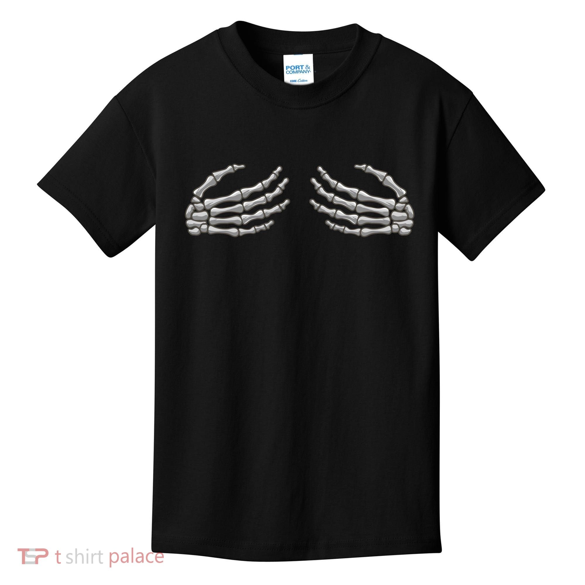 Skeleton Hands Breast Halloween Kids T-Shirt