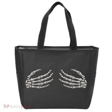 Skeleton Hands Breast Halloween Tote Bag