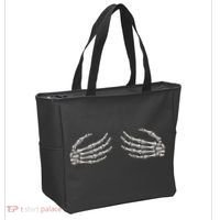 Skeleton Hands Breast Halloween Tote Bag thumb 2