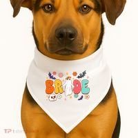 Spooky Halloween Bride To Be Bachelorette Party Matching USA-Made Doggie Bandana thumb 1