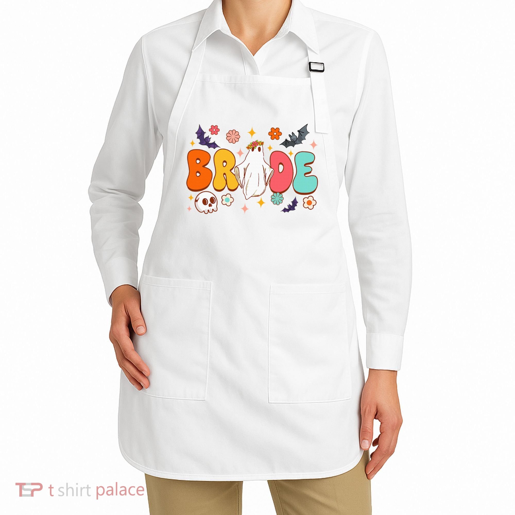 Spooky Halloween Bride To Be Bachelorette Party Matching Apron