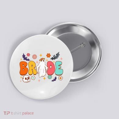 Spooky Halloween Bride To Be Bachelorette Party Matching Button