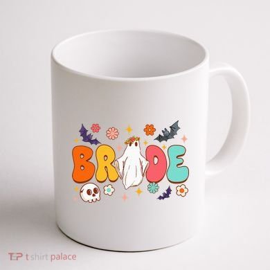 Spooky Halloween Bride To Be Bachelorette Party Matching Coffee Mug back
