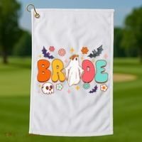 Spooky Halloween Bride To Be Bachelorette Party Matching Golf Towel thumb 1