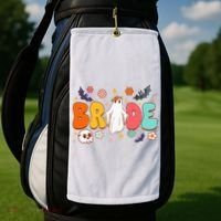 Spooky Halloween Bride To Be Bachelorette Party Matching Golf Towel thumb 2