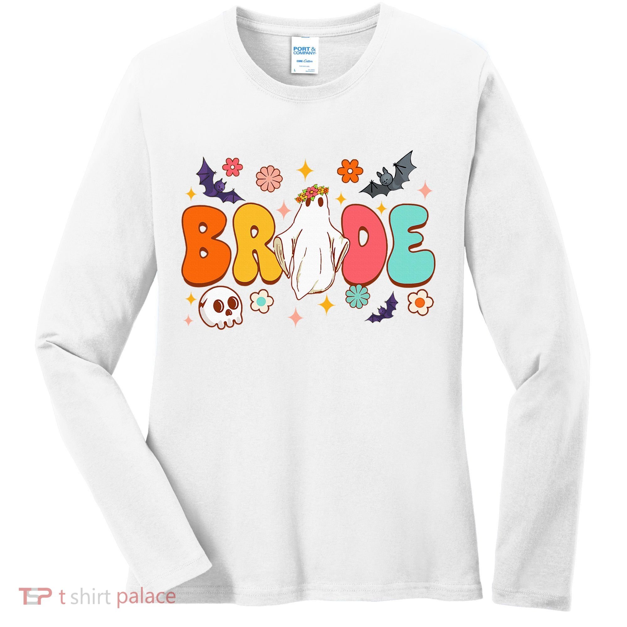 Spooky Halloween Bride To Be Bachelorette Party Matching Women's Long Sleeve Shirt