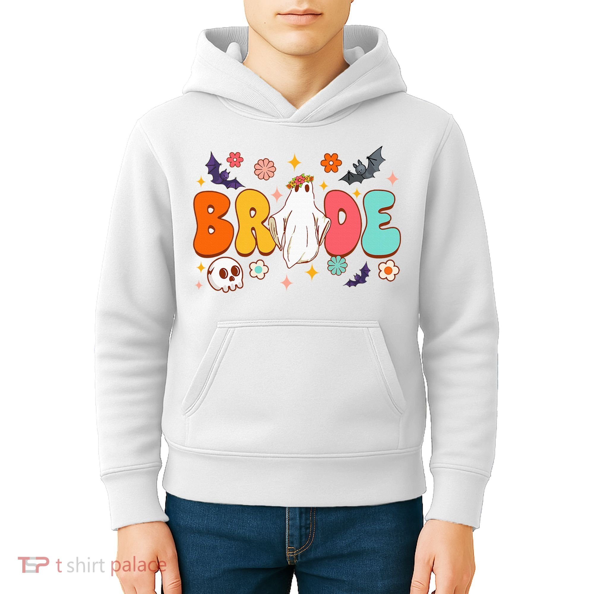 Spooky Halloween Bride To Be Bachelorette Party Matching Kids Hoodie