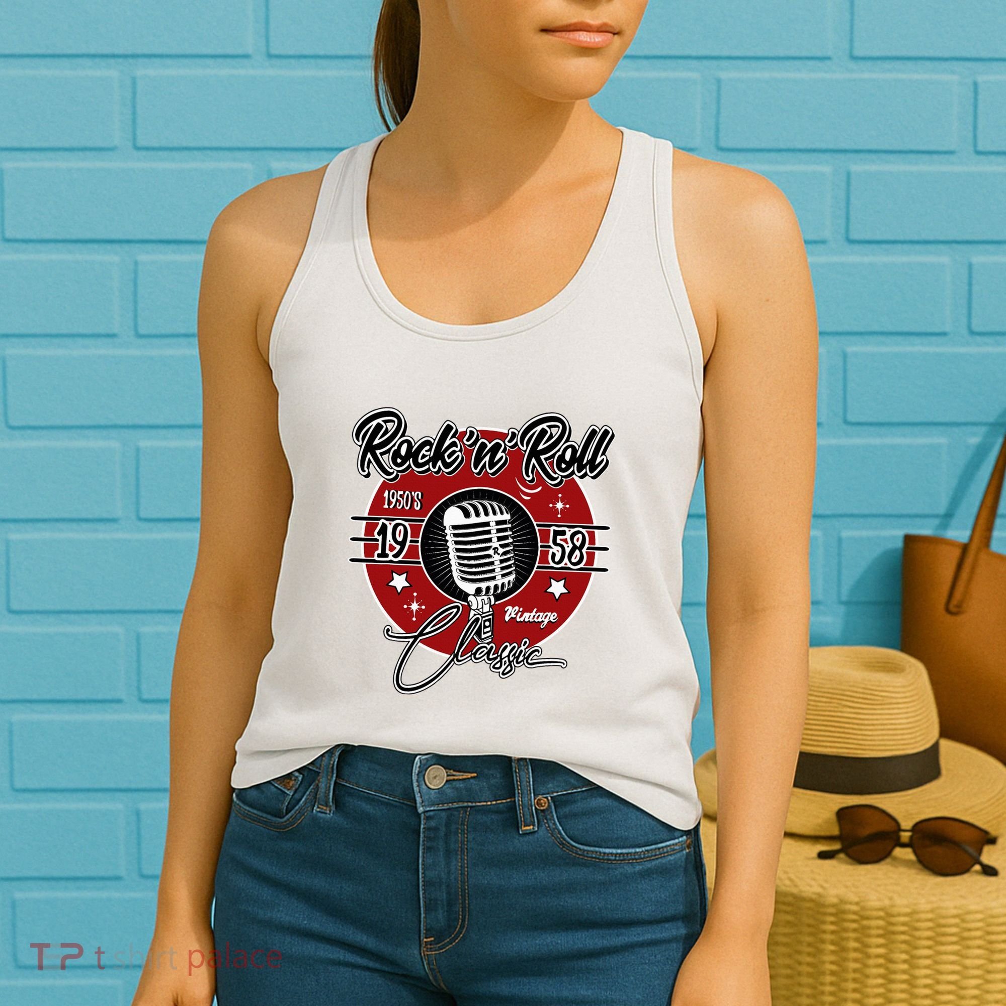Sock Hop Clothes 50s Greaser Doo Wop Retro Rockabilly 1 Women's Tank Top