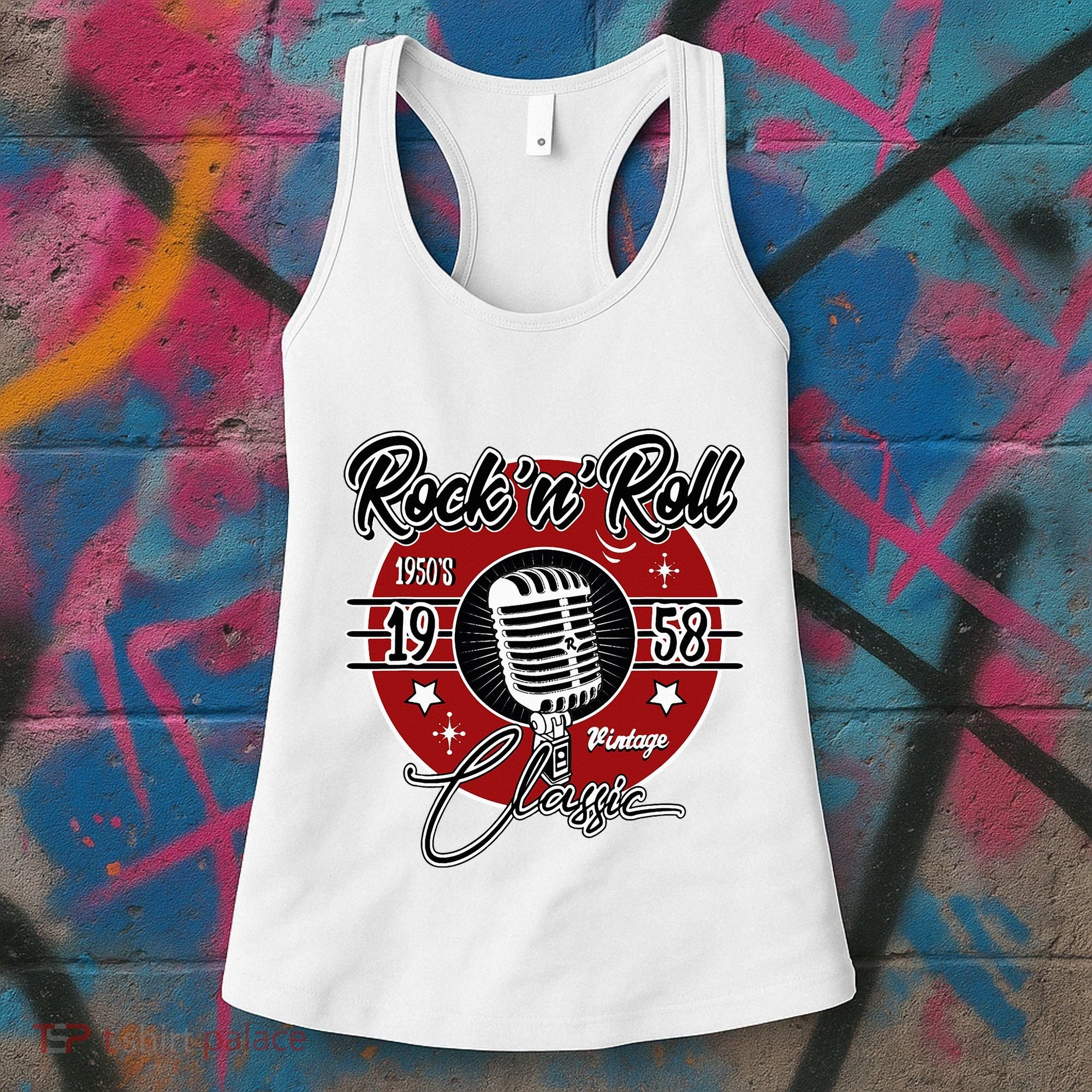 Sock Hop Clothes 50s Greaser Doo Wop Retro Rockabilly 1 Women's Tank Top