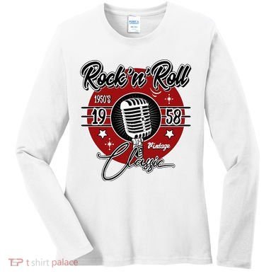 Sock Hop Clothes 50s Greaser Doo Wop Retro Rockabilly 1 Women's Long Sleeve Shirt