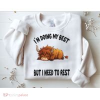 Scottish Highland Cow Sleep Pajamas Nightgown Sweatshirt thumb 2