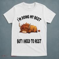 Scottish Highland Cow Sleep Pajamas Nightgown T-Shirt thumb 5