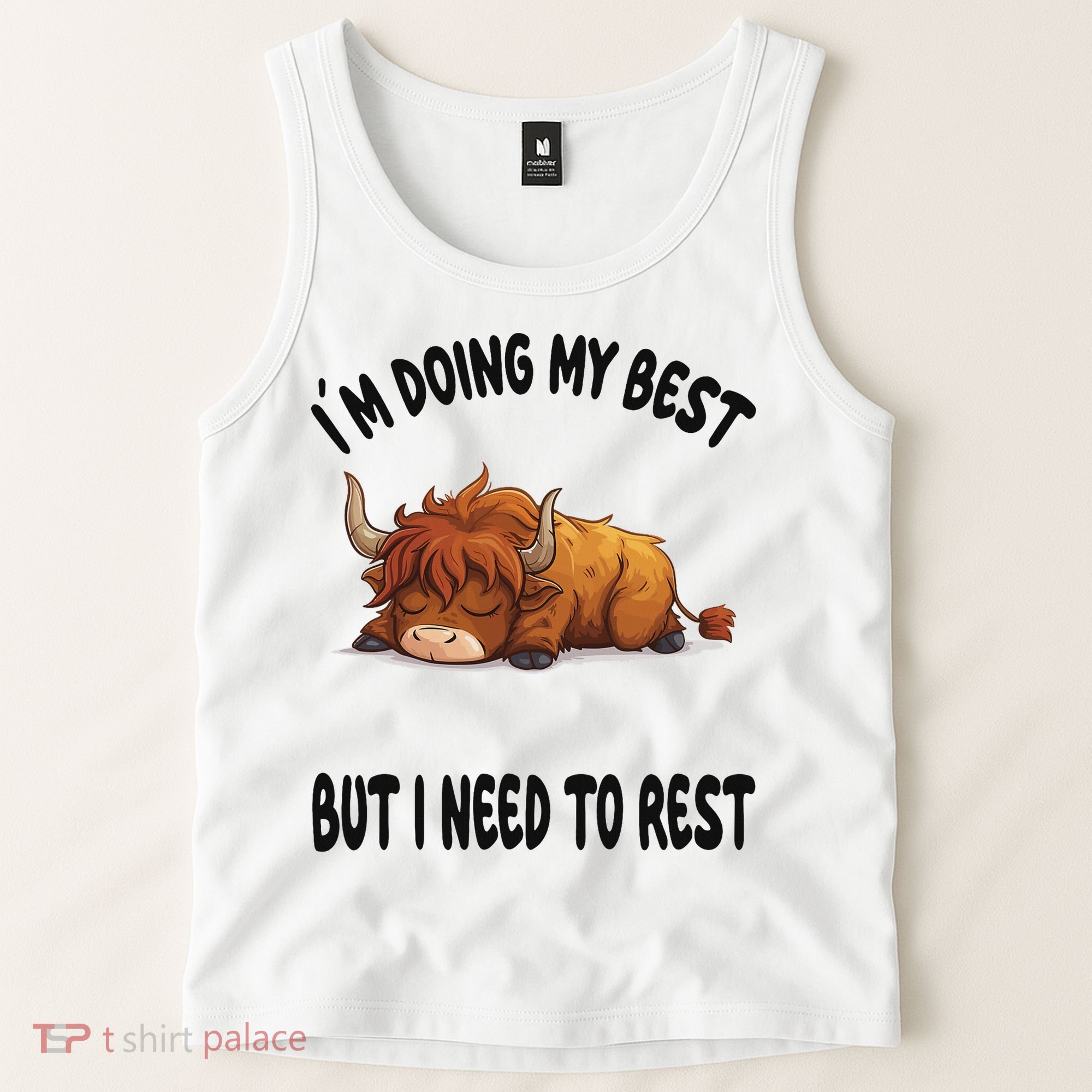 Scottish Highland Cow Sleep Pajamas Nightgown Tank Top