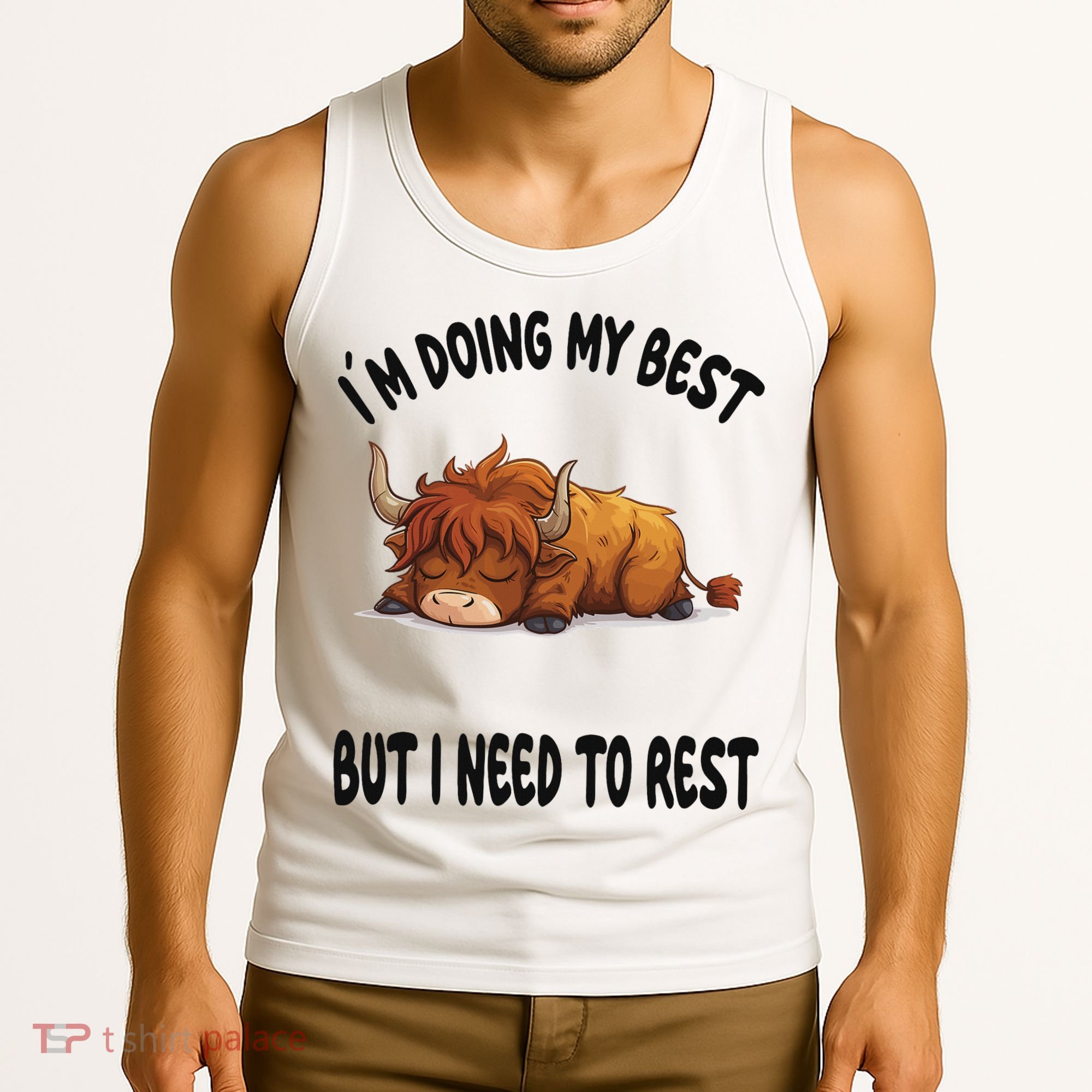 Scottish Highland Cow Sleep Pajamas Nightgown Tank Top