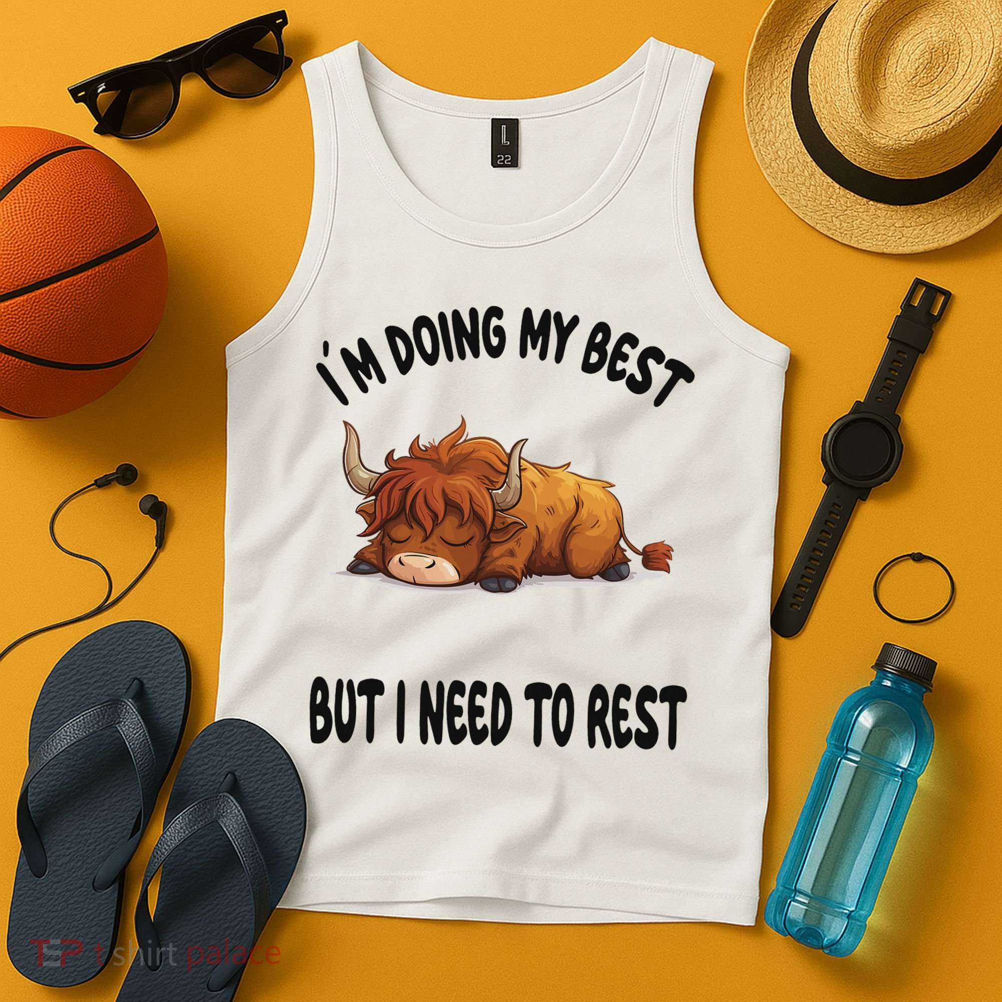 Scottish Highland Cow Sleep Pajamas Nightgown Tank Top