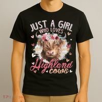 Scottish Highland Cow Just a  Who Loves Highland Cows T-Shirt thumb 3