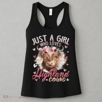 Scottish Highland Cow Just a  Who Loves Highland Cows Women's Tank Top thumb 3