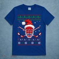 Santa Hockey Christmas Sweater Santa Hockey Player Meaningful Gift T-Shirt thumb 5