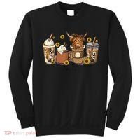 Scottish Highland Cow Sunflower Fall Vibes Coffee Lover Sweatshirt thumb 0