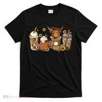Scottish Highland Cow Sunflower Fall Vibes Coffee Lover T-Shirt thumb 0