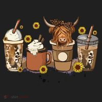 Scottish Highland Cow Sunflower Fall Vibes Coffee Lover Beanie thumb 2