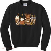 Scottish Highland Cow Sunflower Fall Vibes Coffee Lover Kids Sweatshirt thumb 0