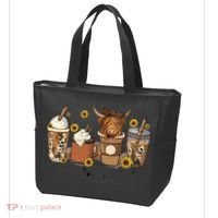 Scottish Highland Cow Sunflower Fall Vibes Coffee Lover Tote Bag thumb 3