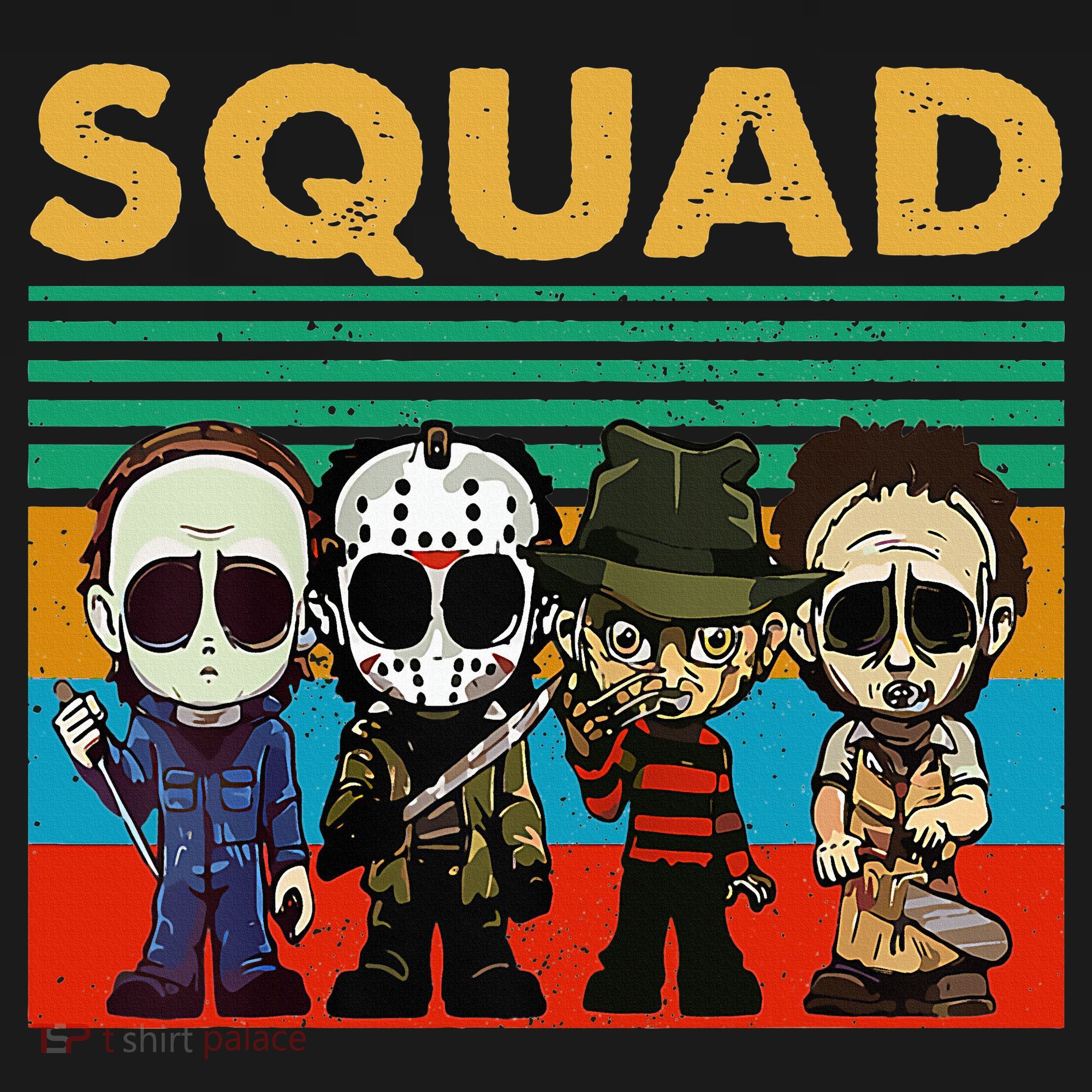 Squad Horror Character Horror Movies Fan Lover Halloween Apron