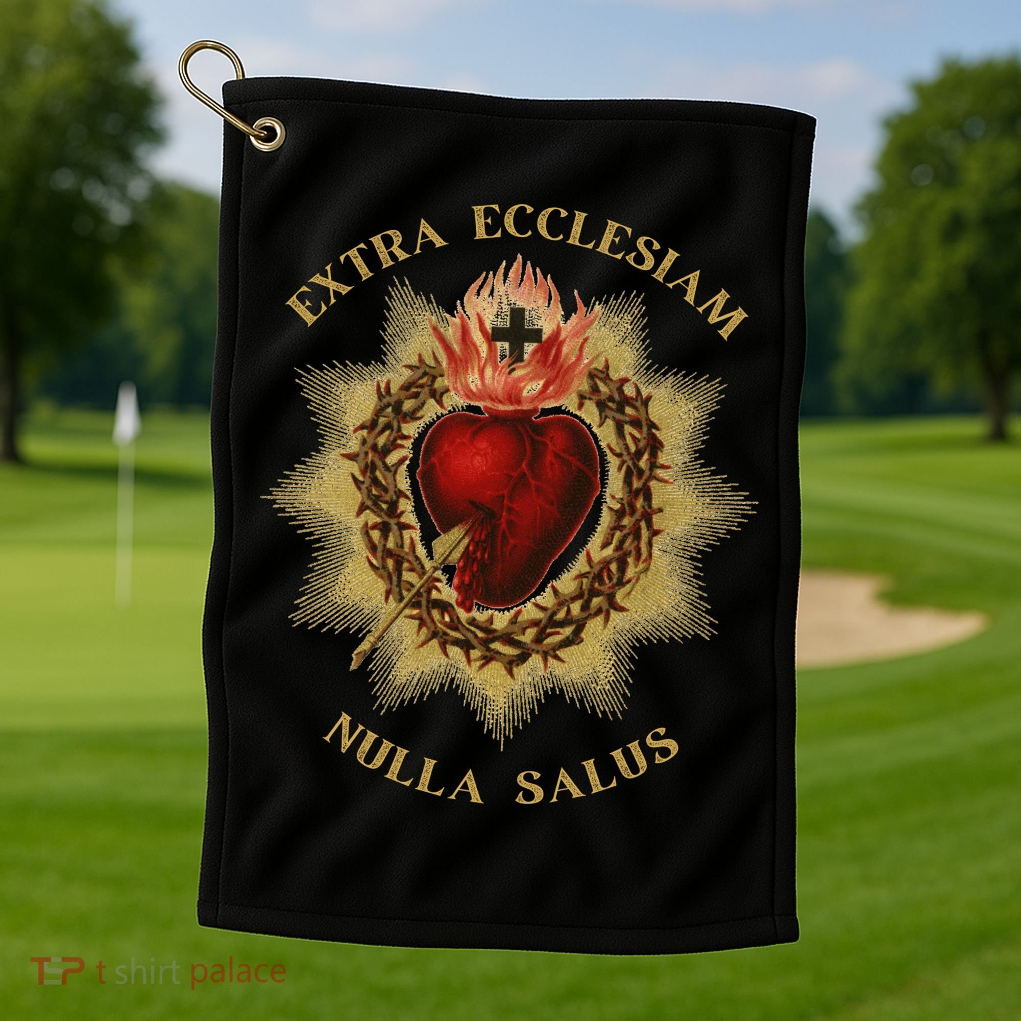 Roman Catholic Sacred Heart Conservative Gift Golf Towel