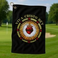 Sacred Heart Conservative Roman Catholic Gift Golf Towel thumb 1
