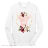Scottish Highland Cow Cattle Hairy Cow Flowers Woman (1) Long Sleeve Shirt thumb 0