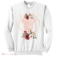 Scottish Highland Cow Cattle Hairy Cow Flowers Woman (1) Sweatshirt thumb 0