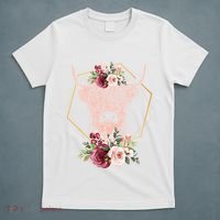 Scottish Highland Cow Cattle Hairy Cow Flowers Woman (1) T-Shirt thumb 5