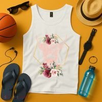 Scottish Highland Cow Cattle Hairy Cow Flowers Woman (1) Tank Top thumb 4