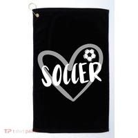 Soccer Heart Cool Gift Golf Towel thumb 0