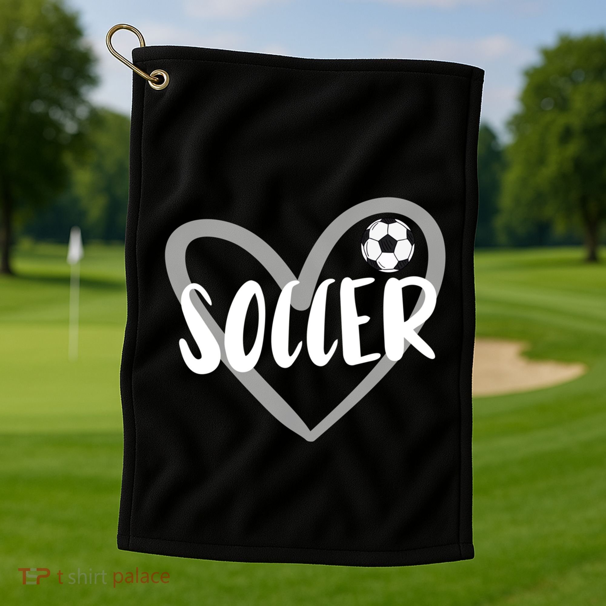 Soccer Heart Cool Gift Golf Towel