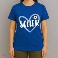 Soccer Heart Cool Gift T-Shirt thumb 4