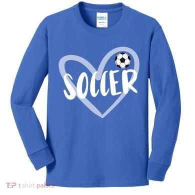 Soccer Heart Cool Gift Kids Long Sleeve Shirt