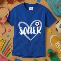 Soccer Heart Cool Gift Kids T-Shirt thumb 3