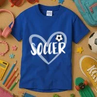 Soccer Heart Cool Gift Kids T-Shirt thumb 3