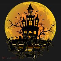 Spooky Halloween Castle Black Cats Apron thumb 3