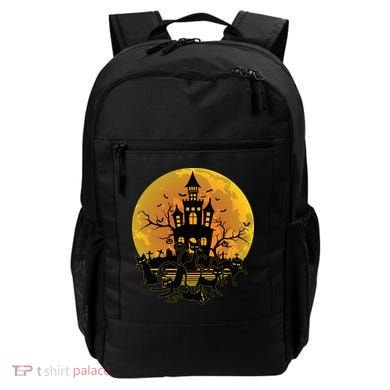 Spooky Halloween Castle Black Cats Backpack