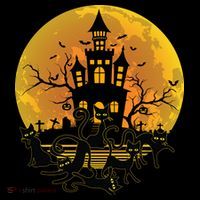 Spooky Halloween Castle Black Cats Women's Hoodie thumb 2