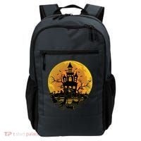 Spooky Halloween Castle Black Cats Backpack thumb 0