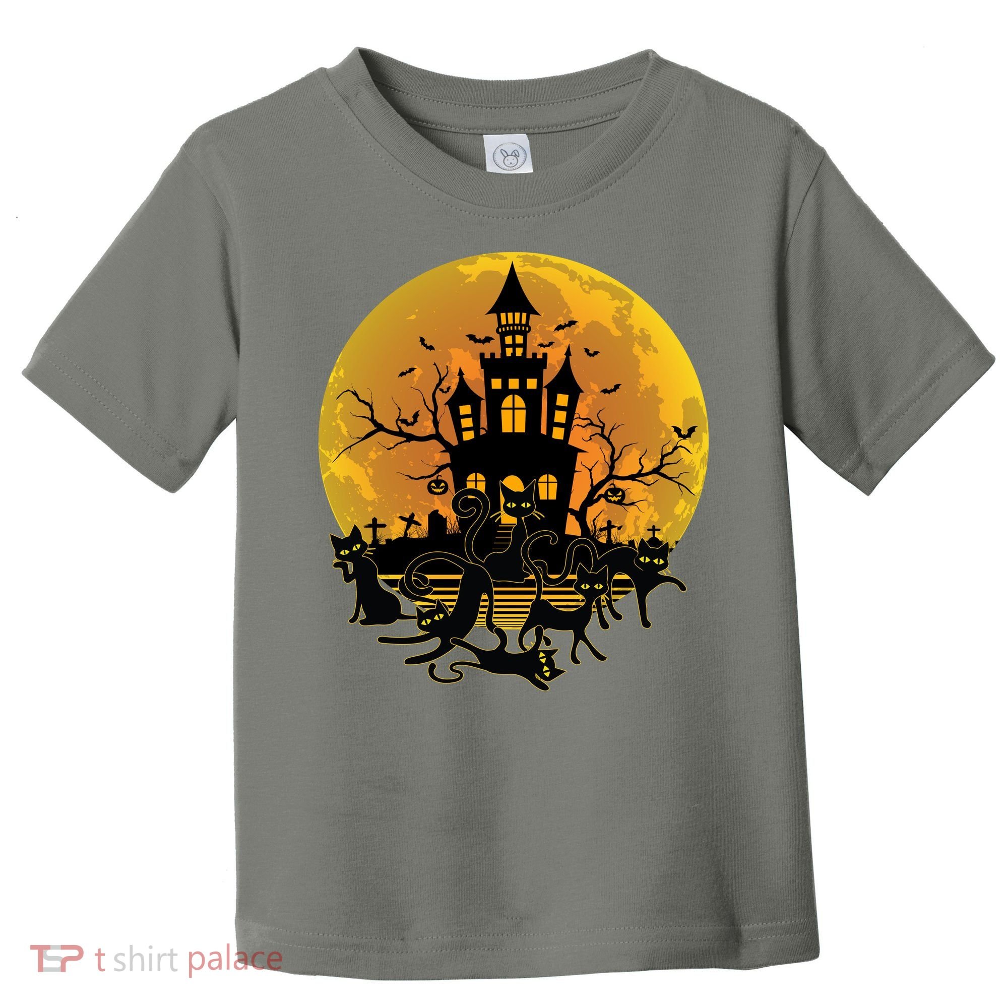 Spooky Halloween Castle Black Cats Toddler T-Shirt