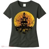 Spooky Halloween Castle Black Cats Women's T-Shirt thumb 0