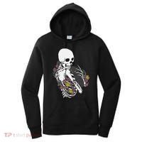 Skeleton Hugging Cat Flowers Skeleton Black Cat Women's Hoodie thumb 0