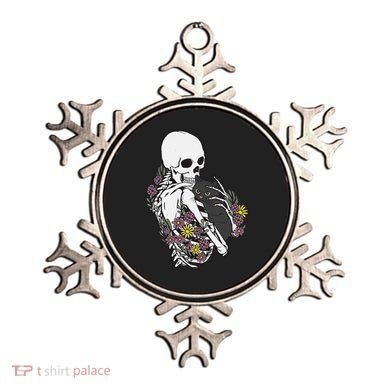 Skeleton Hugging Cat Flowers Skeleton Black Cat Ornament